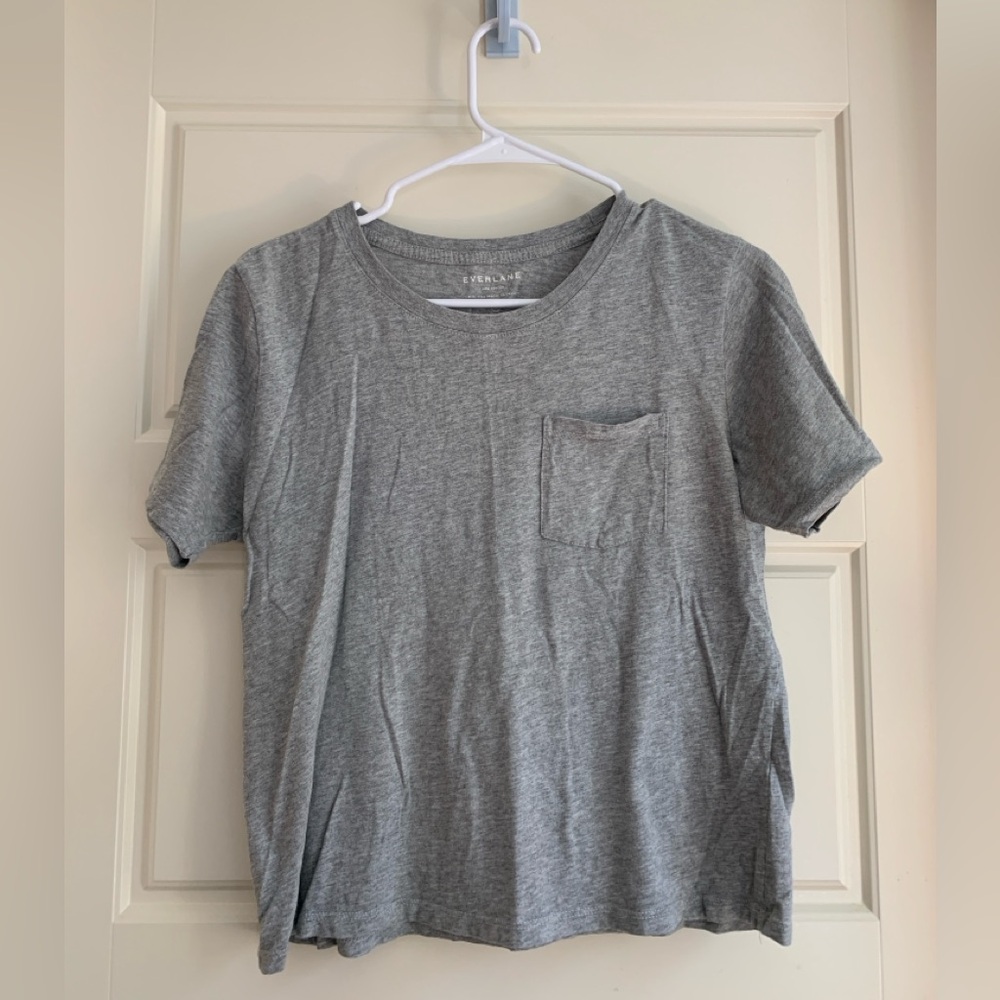 Everlane box tee - heather grey, size s